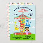 Baby jongen tweede verjaardag, vrolijk rondfeest i kaart (Voorkant / Achterkant)