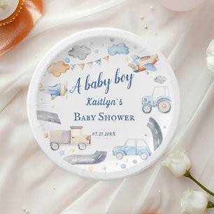 Baby Jongen Vervoer Auto's Baby shower Papieren Bordje