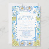 Baby Jongensdouche met Boog Uitnodiging (Voorkant)