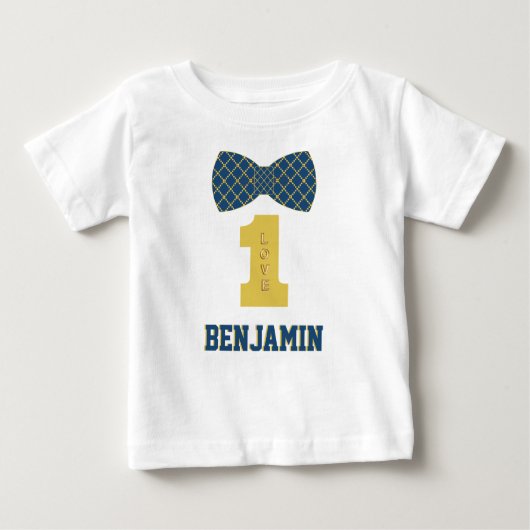 Baby Jongensnaam One Love Bow Stropdas Blauw (Voorkant)