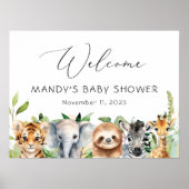 Baby Jungle Animaux Baby shower Affiche de bienven (Devant)