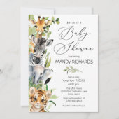 Baby Jungle Animaux Baby shower Invitation (Devant)