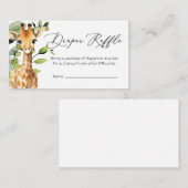 Baby Jungle Animaux Diaper Carte Raffle (Devant / Derrière)