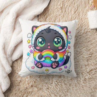 Baby Kat Lym Cute Rainbow Cat Kussen