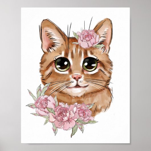 Baby Kat Roos Dieren Poster | Muurprint (Voorkant)