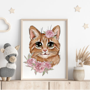 Baby Kat Roos Dieren Poster Muurprint