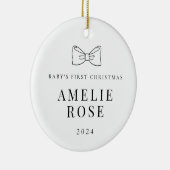 Baby Keepsake Ornament Minimalist Bow 2024 (Rechts)
