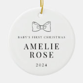 Baby Keepsake Ornament Minimalist Bow 2024 (Voorkant)
