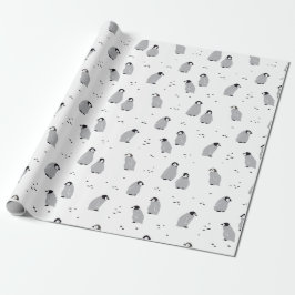 Baby keizer Penguin Chicks Pattern in white Cadeaupapier