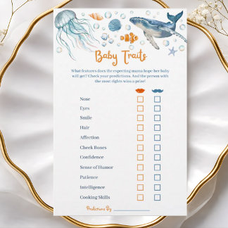 Baby Kenmerken Kust Baby Shower Spel