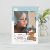 Baby kerstfeest Beer feestdag bekendmaking Feestdagenkaart (Staand voorkant)