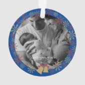 Baby kerstfoto snowflake keramisch Ornament (achterkant)