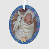 Baby kerstfoto snowflake keramisch Ornament (voorkant)