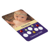 Baby kerstjaar keepomwille paarse foto magneet (Rechterzijde)