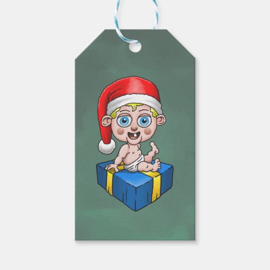 Baby Kerstman Cadeaulabel (Voorkant)