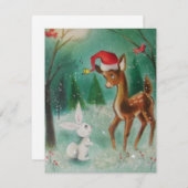 Baby Kerstman en Bunny Feestdagenkaart (Voorkant / Achterkant)