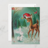  Baby kerstman en Bunny Feestdagenkaart (Voorkant / Achterkant)