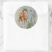 Baby kerstman in sneeuw Ronde Sticker (Tas)