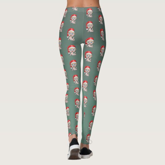 Baby Kerstman Kerstmis Leggings (Achterkant)