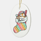 Baby kerstversiering keramisch ornament (Links)