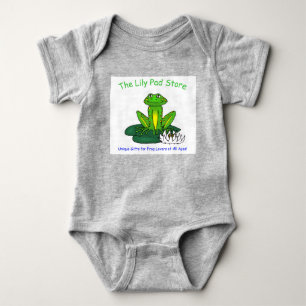 Baby kikker op een waterlelie grijs rompertje romper