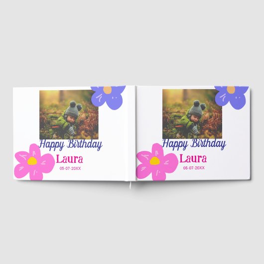 Baby kinder 1e verjaardag Naam toevoegen Datum toe Gastenboek (Volledig)