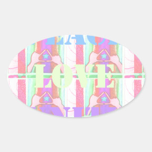 Baby Kinder eenheid voor vredesliefde Hakuna Matat Ovale Sticker