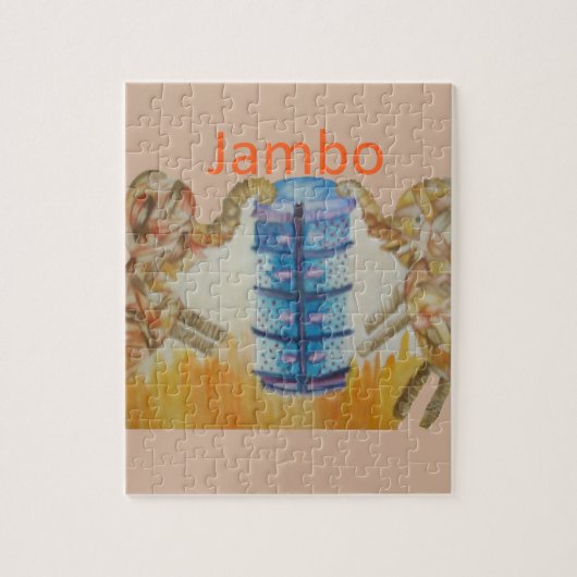 Baby Kinder Jambo Jumbo Elephants Design Legpuzzel (Verticaal)