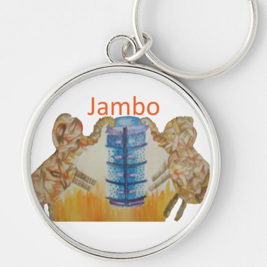Baby Kinder Jambo Jumbo Elephants Design Sleutelhanger (Voorkant)