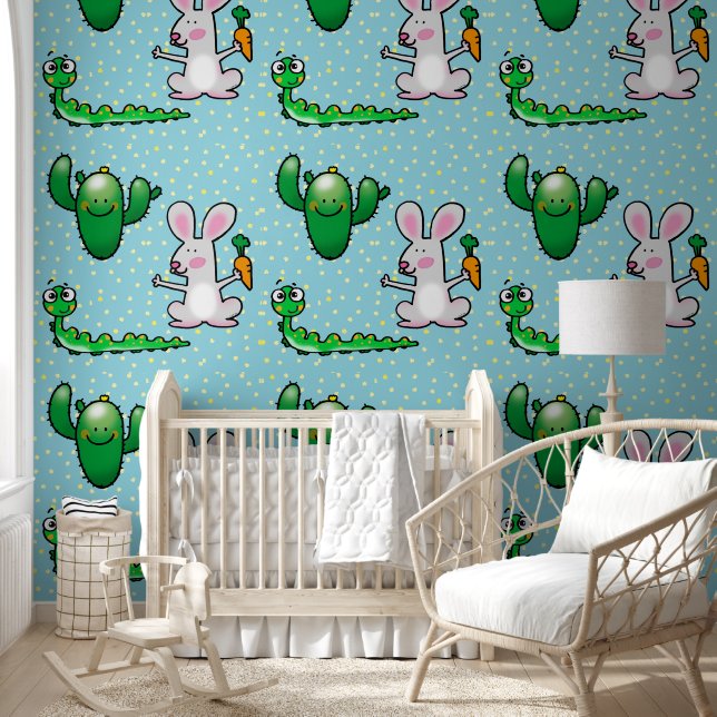 baby kinderkamer schattig behang (Kinderen)