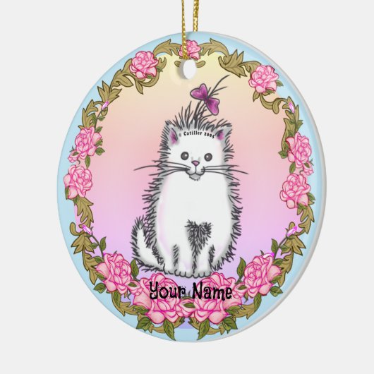 Baby Kitten Cat Keramisch Ornament (Links)