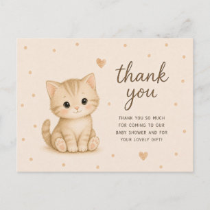 Baby Kitten Kat Baby Shower Bedankt Briefkaart
