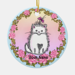 Baby Kitten Kat Keramisch Ornament