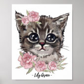 Baby Kitten Rose Poster personnalisé | Impression  (Devant)
