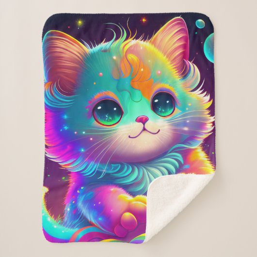 "Baby kitten" Sherpa Deken (Voorkant)