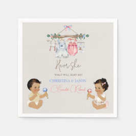 Baby kleding Geslacht onthullen ivoor roze blauw Servet