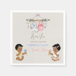 Baby kleding Geslacht onthullen ivoor roze blauw Servet