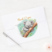Baby Koala Baby shower Dank u Ronde Sticker (Envelop)