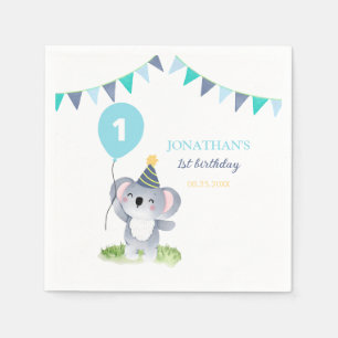 Baby Koala Ballon Feest Vlag Verjaardag Servet