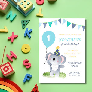 Baby Koala Balloon Party Vlag Verjaardag Kaart