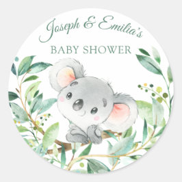 Baby Koala Beer Baby shower Ronde Sticker