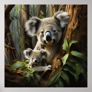 Baby Koala Beer en Mam Poster