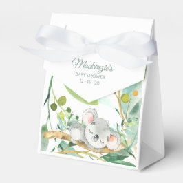 Baby Koala Beer Groen en Wit Baby shower Bedankdoosjes