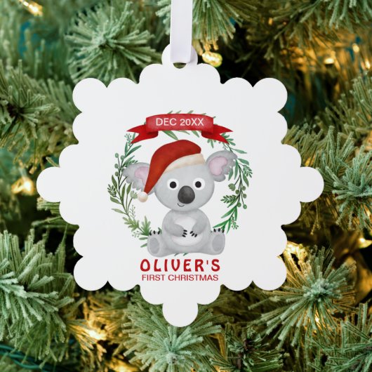 Baby Koala Eerste Kerstmis Ornament Kaart (Insitu (Drie))