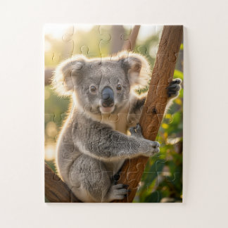 Baby Koala Hanging On To A Tree Legpuzzel