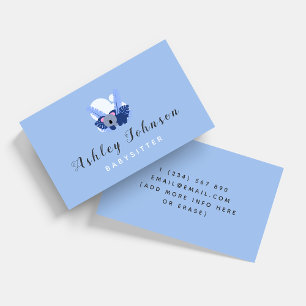 Baby Koala Oppasservice Bedrijfskaart Blauw Tropis Visitekaartje