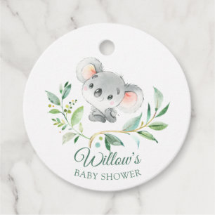 Baby Koala Soft Green Eucalyptus Baby shower Bedankjes Labels
