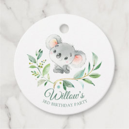 Baby Koala Zacht Groen Eucalyptus Verjaardag Bedankjes Labels
