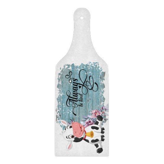 Baby Koe Rustic Blue Snijplank (Voorkant)