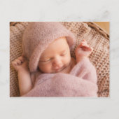 Baby Koe Rustieke Bloemen Baby Geboorte Aankondigi Aankondigingskaart (Achterkant)